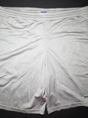 Reebok Mens Gray Athletic Basketball Shorts with Drawstring Size Small